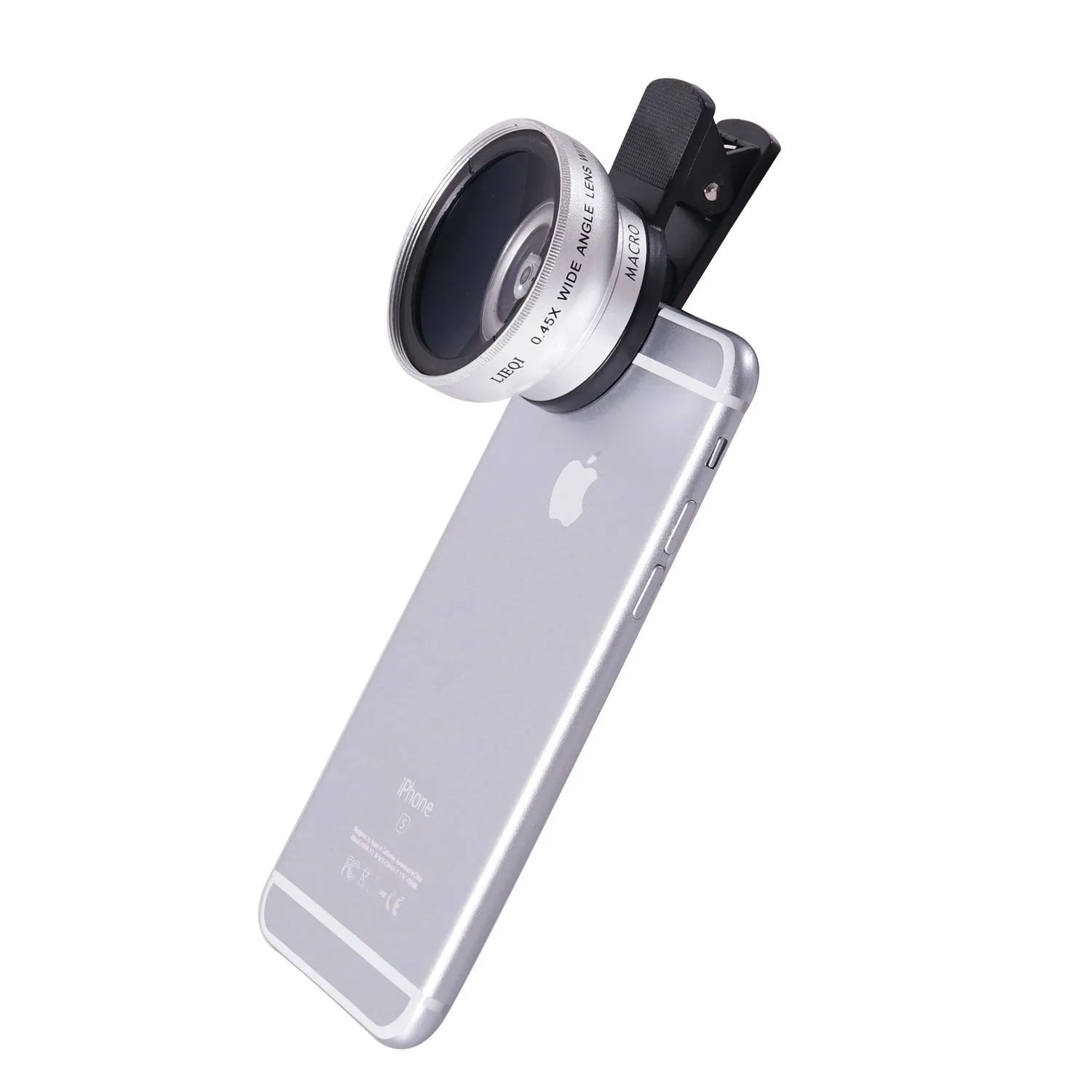 LIEQI See 0.45X wide-angle mobile phone camera lens with macro function in silver finish