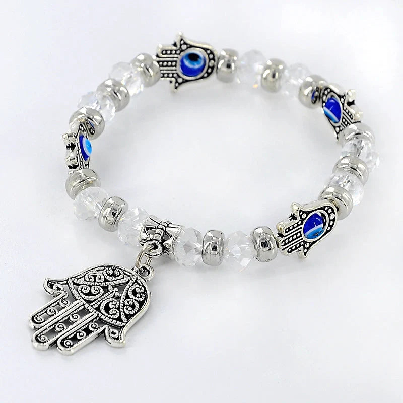 Devil's Eye Beaded Bracelet in alloy with artificial gems, available in multiple colours