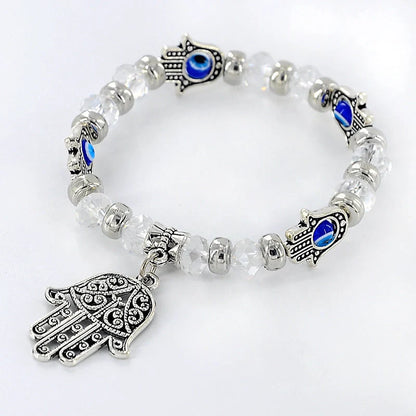 Devil's Eye Beaded Bracelet in alloy with artificial gems, available in multiple colours