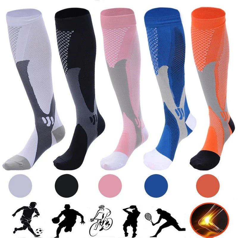 Premium compression socks with graduated support and moisture-wicking fabric for active lifestyles