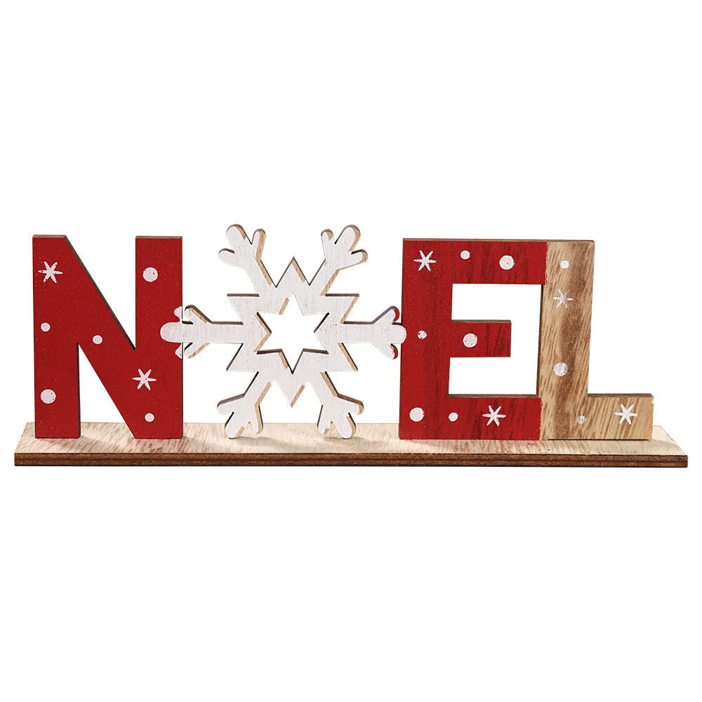 Christmas wooden ornament with creative patterns in vivid colours