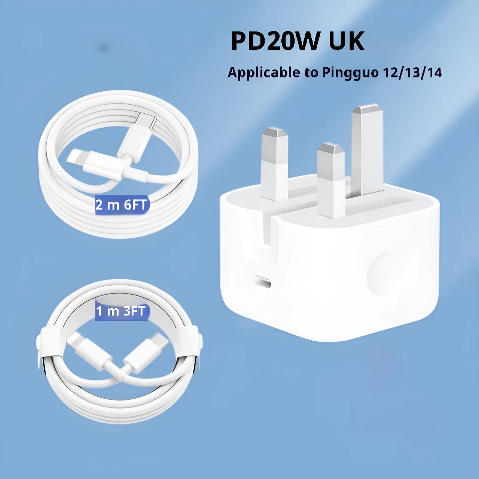 20W PD fast charger with British standard plug and Type-C output port for mobile devices