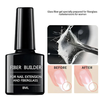 20 units silk fiberglass nail extension pieces 8cm x 4cm with 8ml glue and scrub file for UV DIY manicures