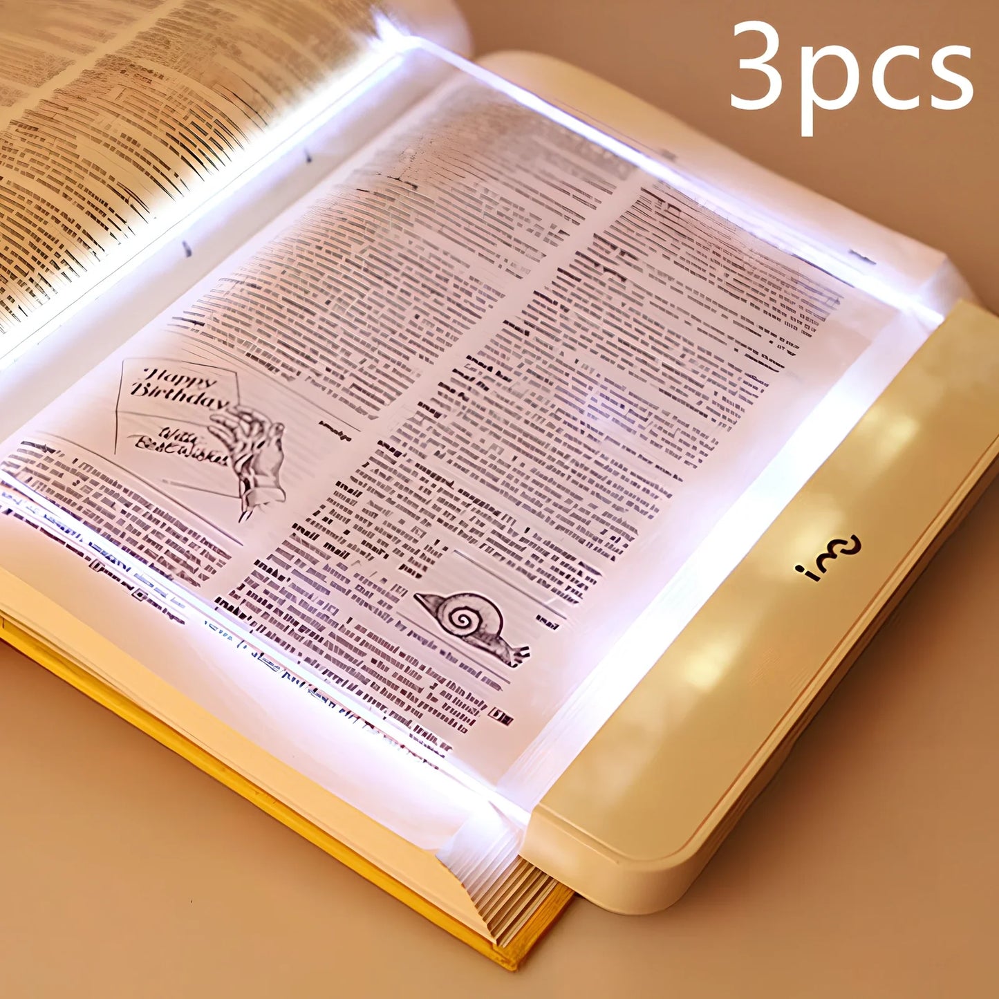Compact dimmable LED book lamp in black with 17.6x17.8 cm panel for eye-safe night reading