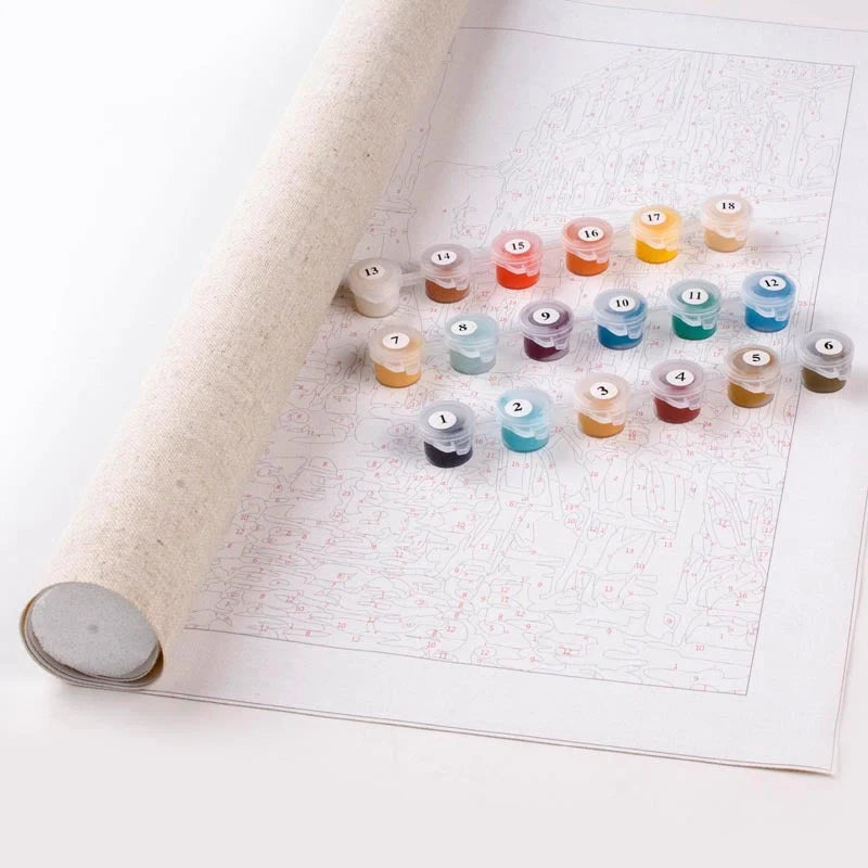 Hand-painted peacock digital oil painting on 40x50cm canvas