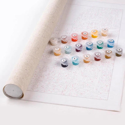 Hand-painted peacock digital oil painting on 40x50cm canvas