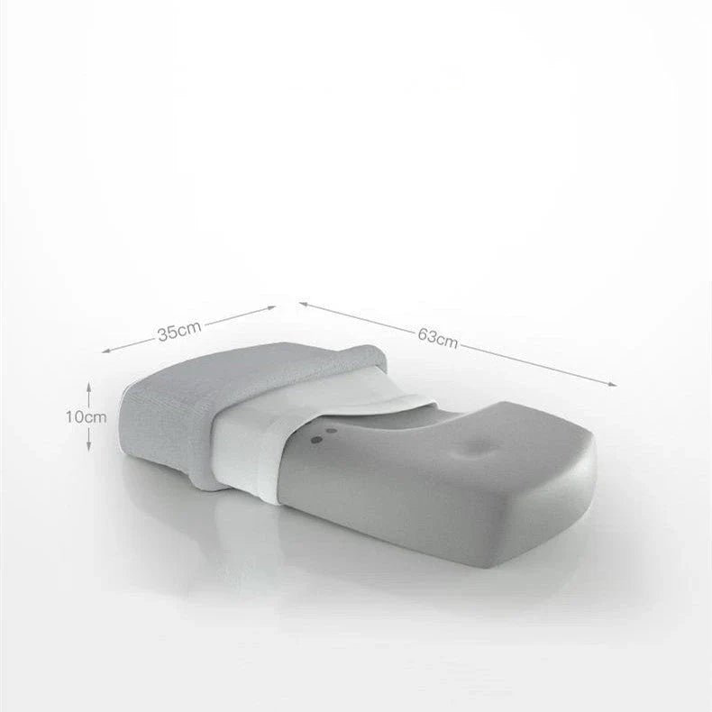 Adjustable memory foam massage pillow with contoured design for neck pain relief and customizable comfort