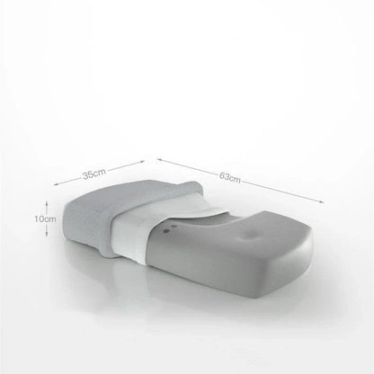 Adjustable memory foam massage pillow with contoured design for neck pain relief and customizable comfort