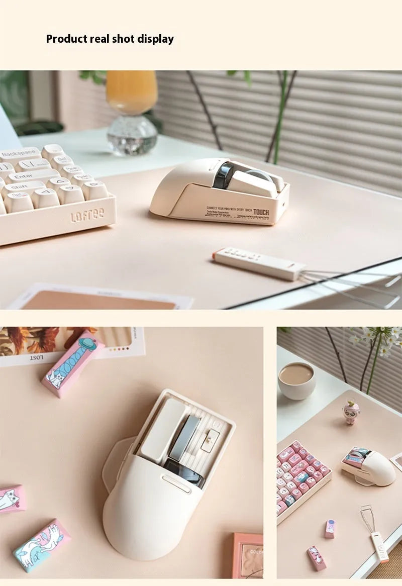 Xiaoqiao Tofu colour wireless mouse with seven buttons and USB-C charging port
