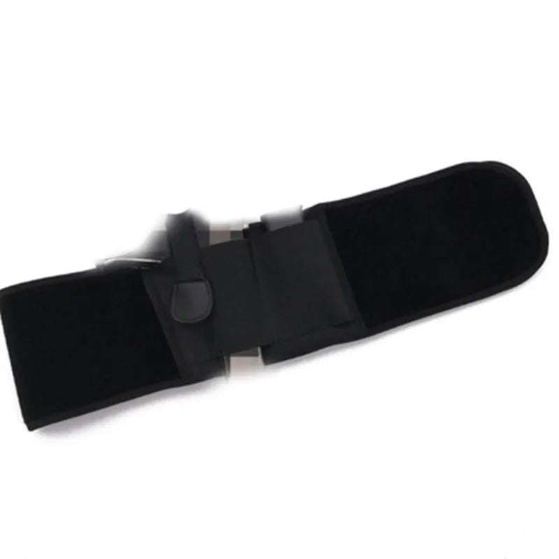Black neoprene elastic belt with invisible pocket, 96cm x 15cm, on waist for outdoor sports