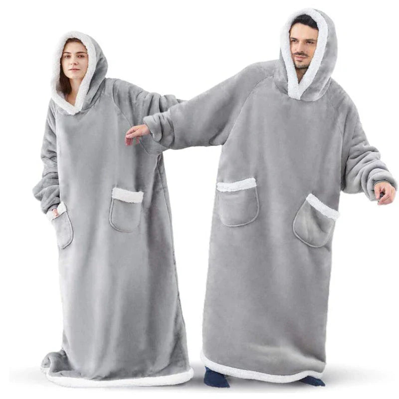 Winter TV Hoodie Blanket in various colours, showcasing oversized design and pockets
