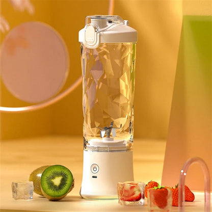 Premium personal blender with 6-blade design for smooth shakes and smoothies, portable and rechargeable for on-the-go use.