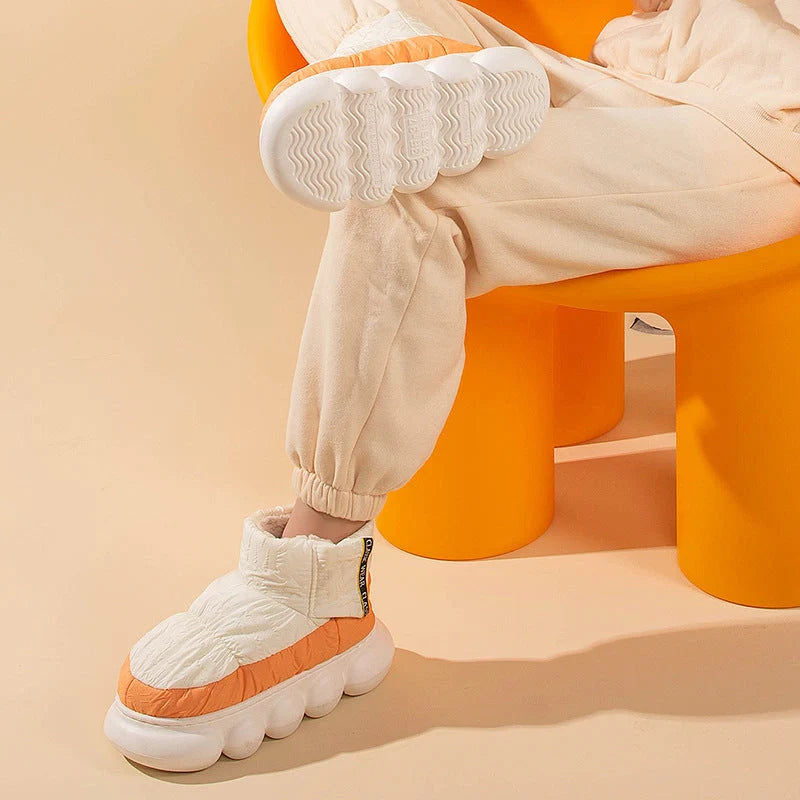 Winter ankle boots with down cloth upper in various colours for warmth and style