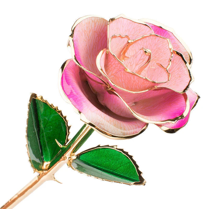 24K gold-plated rose flower in elegant gift box, perfect for Valentine's Day and anniversaries