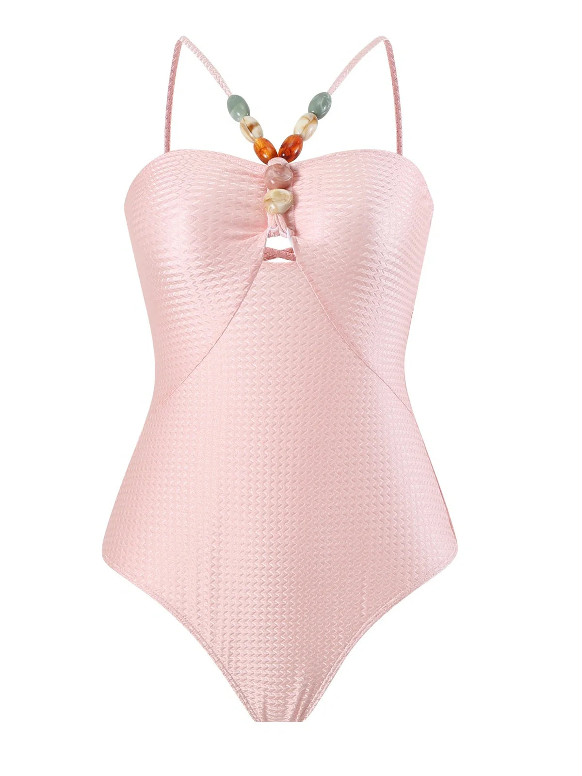 Women's one-piece swimsuit with hollow gem sling design in sapphire blue colour