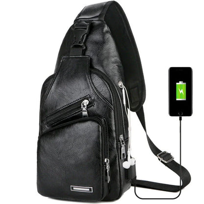 Compact and convenient charging messenger bag with USB port, featuring a sleek design, spacious interior, and durable, wear-resistant fabric.