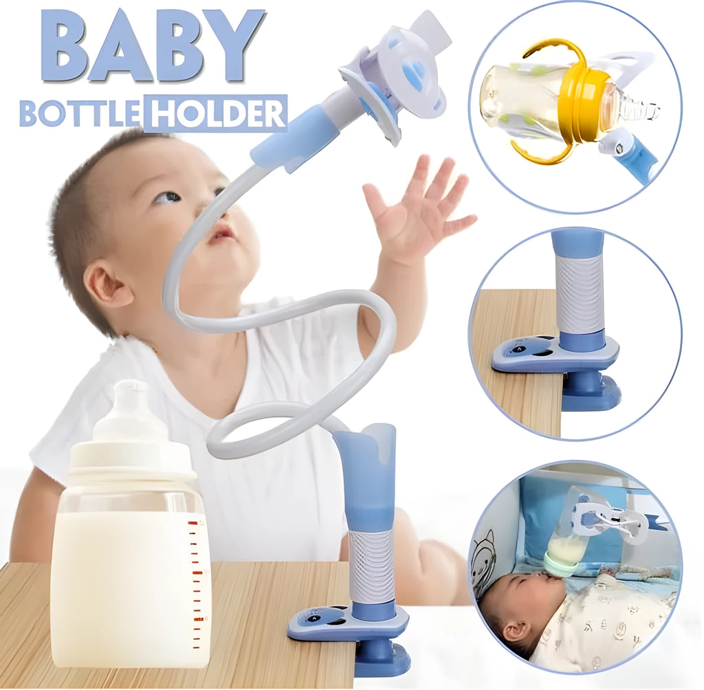 Extended 1.05 metre baby feeding bracket for breastfeeding and bottle feeding support in blue colour