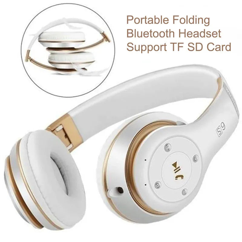 Wireless Bluetooth headset head-mounted stereo earphone in black with Bluetooth 4.2 and 10m range