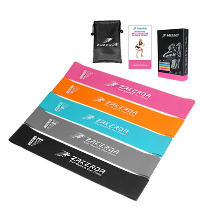 Yoga resistance rubber bands in various colours for fitness training