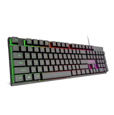 Black USB wired luminous keyboard with frost-textured keycaps and 1.3 metre cable