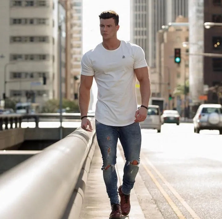 New men short sleeve t shirt in cotton blend, available in multiple colours and sizes including M, L, XL, 2XL