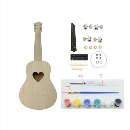 Hand-painted cherry blossom ukulele for beginners, 21 inches in length