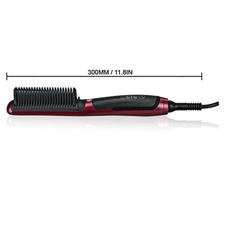 Red automatic temperature adjustable hair straightener with 360-degree rotatable cord