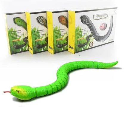 Remote control rattlesnake toy with realistic slithering motion and egg-shaped controller