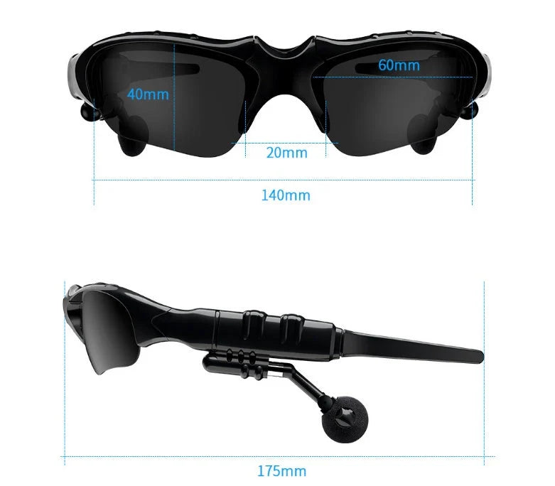 Bluetooth 5.0 smart sunglasses with wireless headphones and polarized lenses