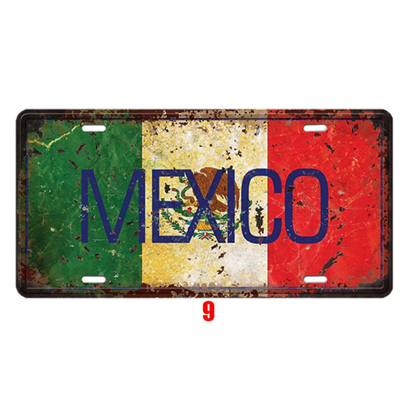 Vintage tin national poster with retro style and durable metal construction