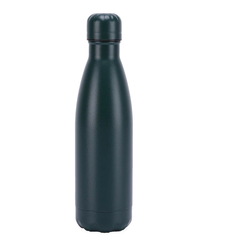 Insulated stainless steel water bottle with rubber painted surface in various colours