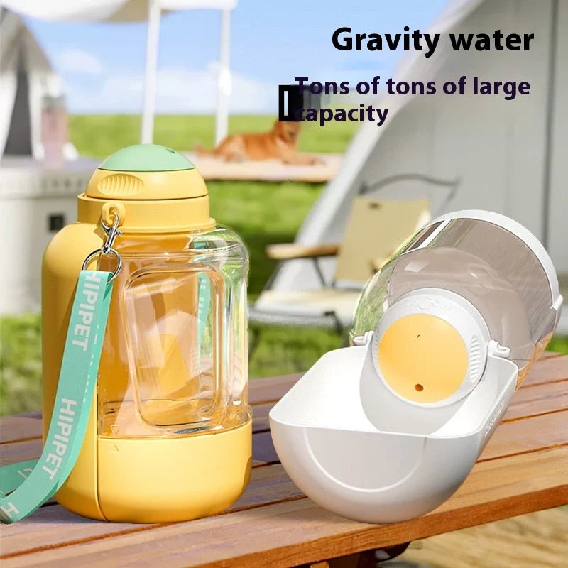 2-in-1 dog water and food dispenser with large capacity for outdoor adventures