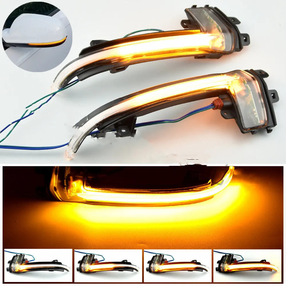 Dynamic LED mirror turn signal light for Audi B8 and B8.5 models in black or white.