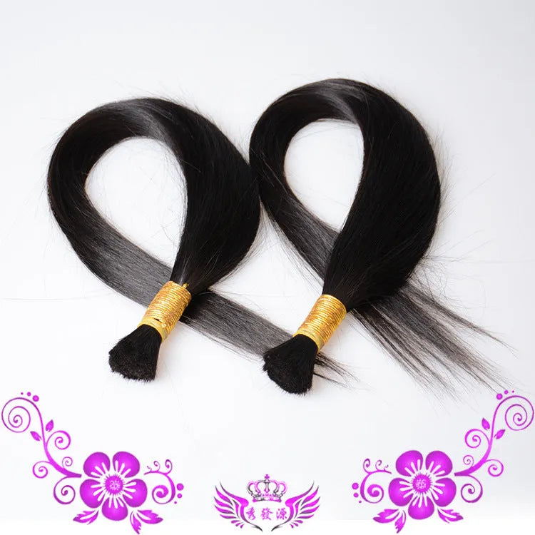 Real human hair hair piece in natural colour on a soft silk base, 12-30 inch length available for volume and length enhancement.