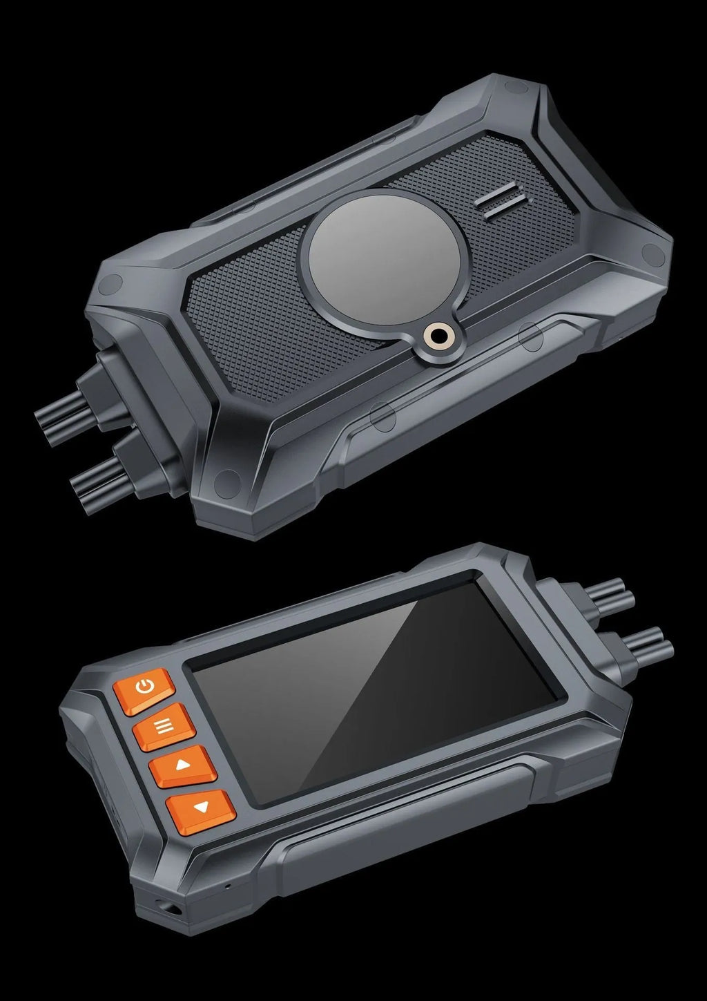 Motorcycle dash camera with 3-inch screen and dual lenses for front and rear recording