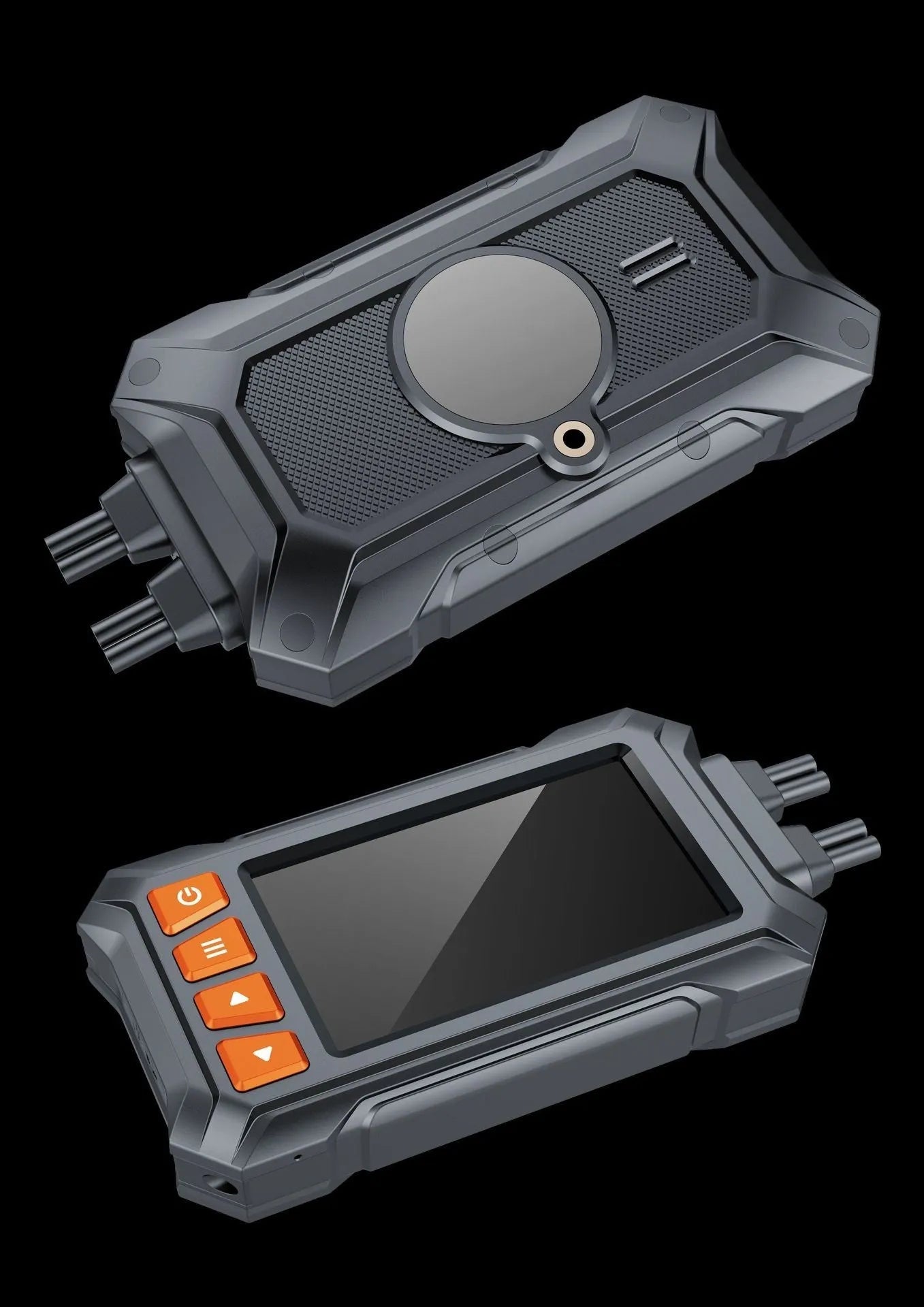 Motorcycle dash camera with 3-inch screen and dual lenses for front and rear recording