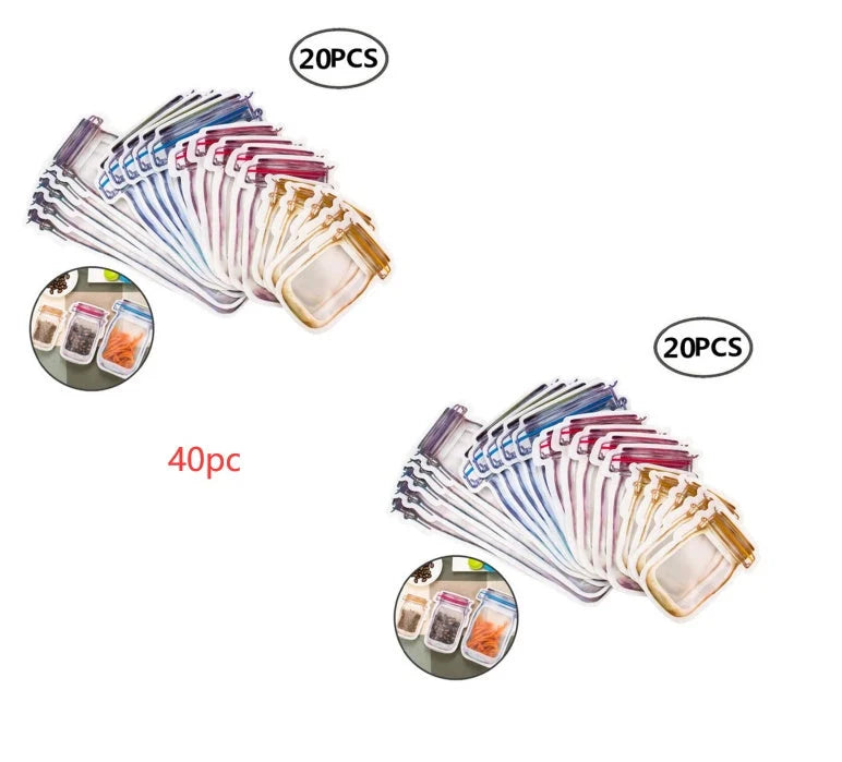 Reusable waterproof snack storage bag with zipper, 1L capacity