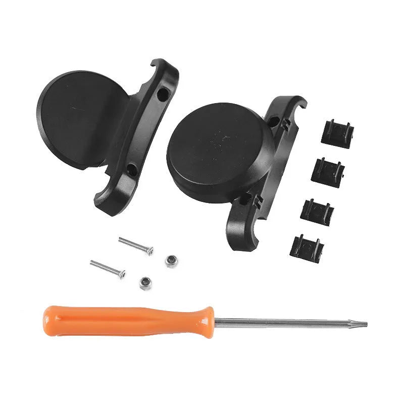 Black ABS plastic bicycle tracking bracket with anti-theft bolts for seat bow mounting