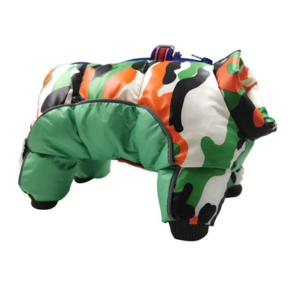 Brown coffee winter cotton jacket on small dog, waterproof thicker coat for puppies in sizes 10-26