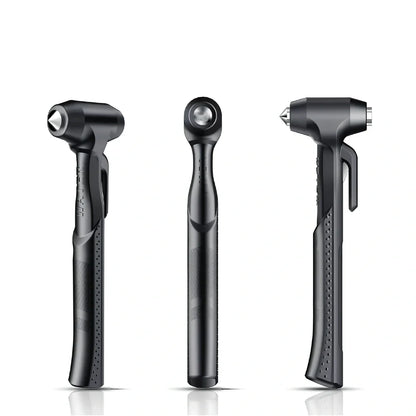 Black ABS window breaker safety hammer with pointed high carbon steel tip and seatbelt cutter, 10cm length for vehicle emergencies