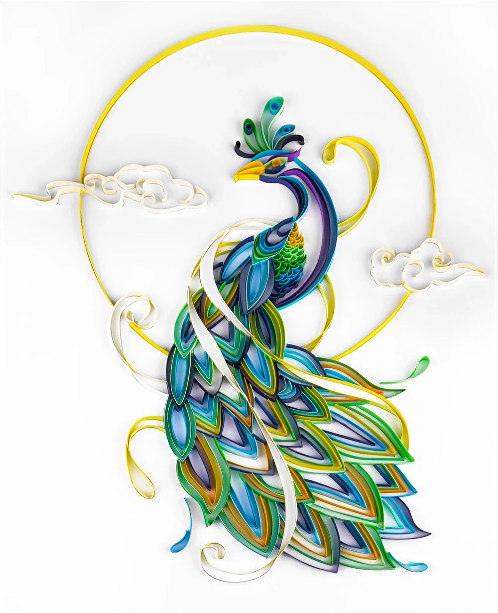 Handmade quilted paper painting craft kit with tools and variety of designs