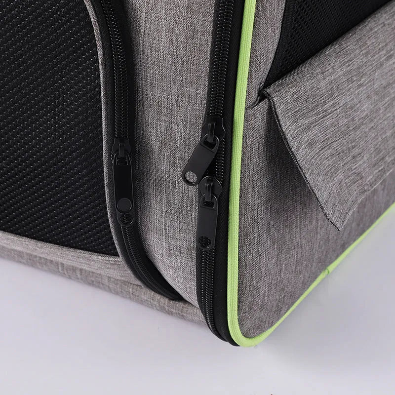 Breathable large capacity pet backpack Oxford cloth steel wire cradle net 35x28x42cm gray