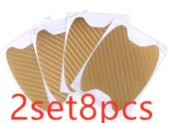 4-piece black carbon fibre car door handle stickers, 8.5 cm x 6.8 cm, scratch protection for vehicles