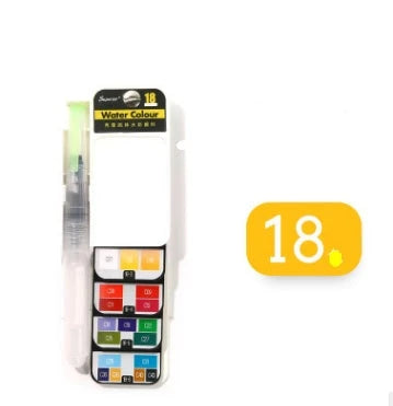 Compact foldable watercolor paint set with brush pen and 42 vibrant colors