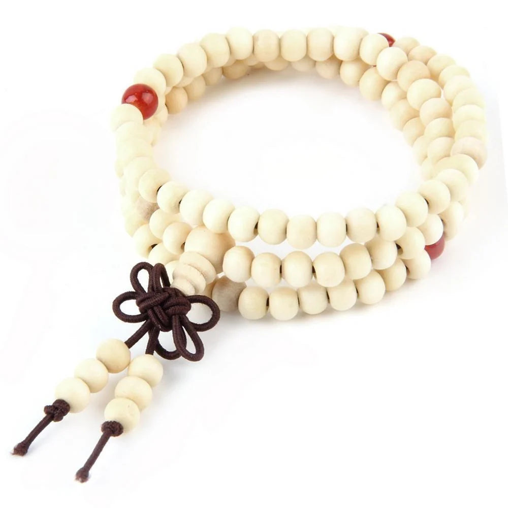 6mm Natural Sandalwood Buddhist Meditation 108 Beads Bracelet for spiritual practice and fashion