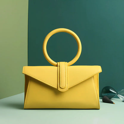 Women's one shoulder diagonal bag in rose red with small pocket, two-layer cowhide, 22x18 cm size