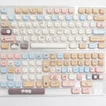 Sea Salt Cat PBT sublimation keycap full set with 7u space bar supplement for mechanical keyboards