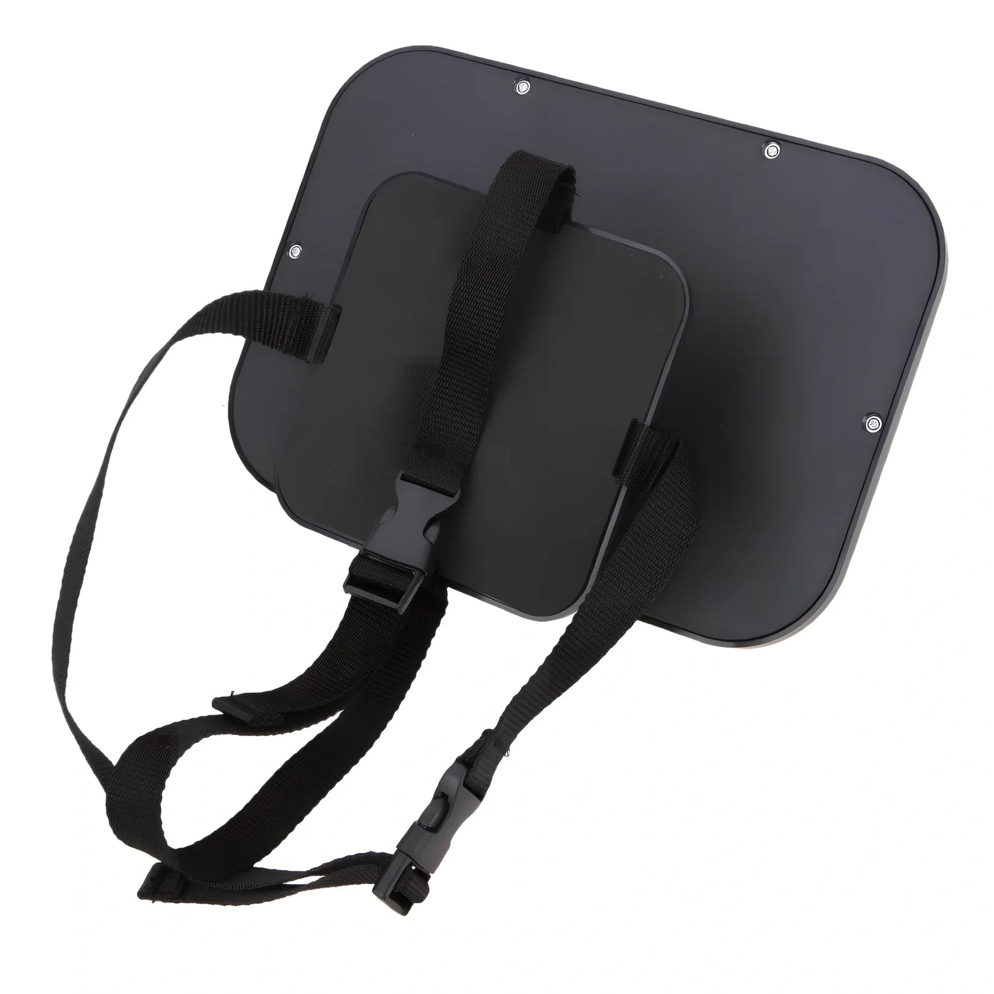 Black adjustable baby car rear view mirror, 26.5 cm long, mounted on headrest for clear rear seat visibility