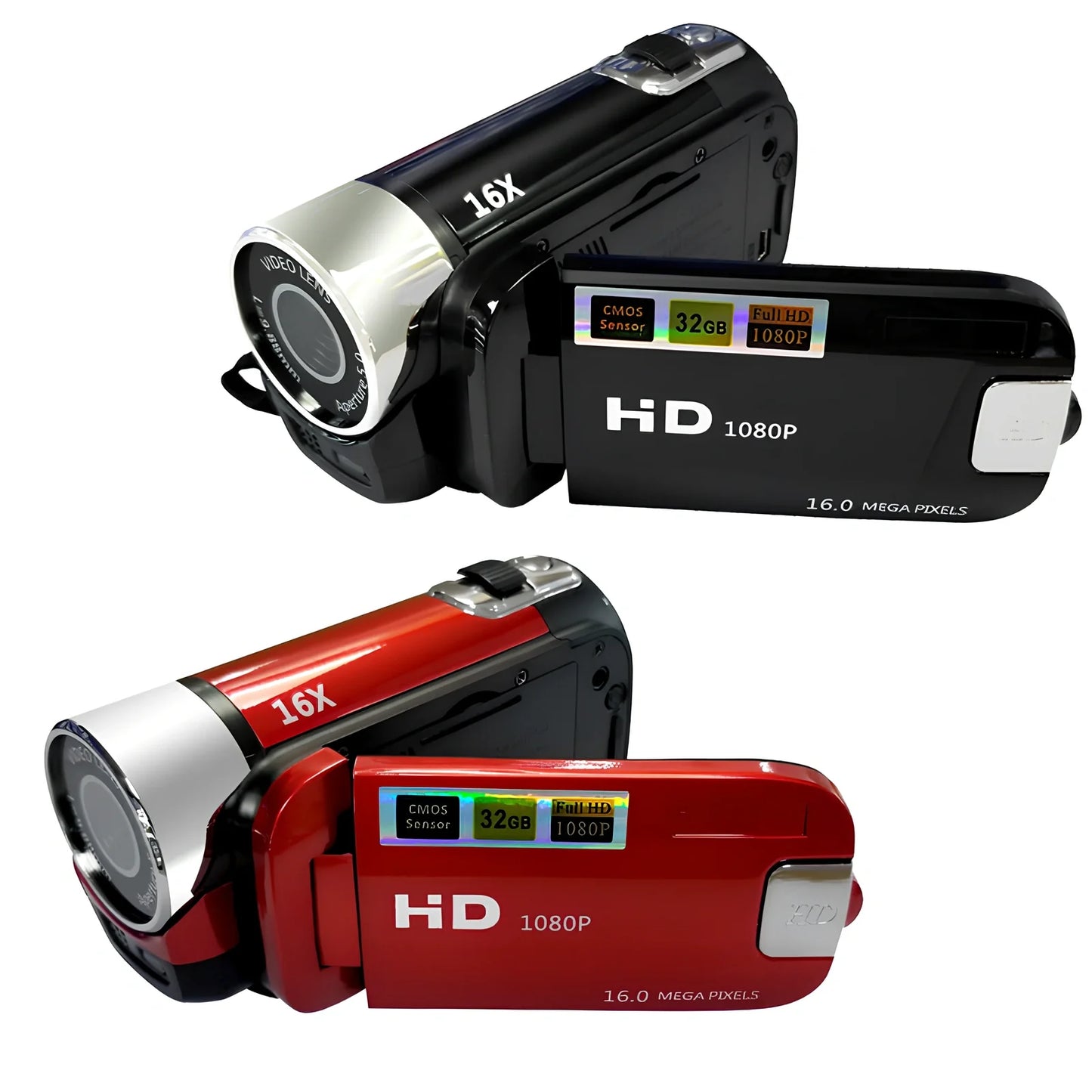 16 million pixel HD digital camera with 2.7-inch LCD screen showing image preview