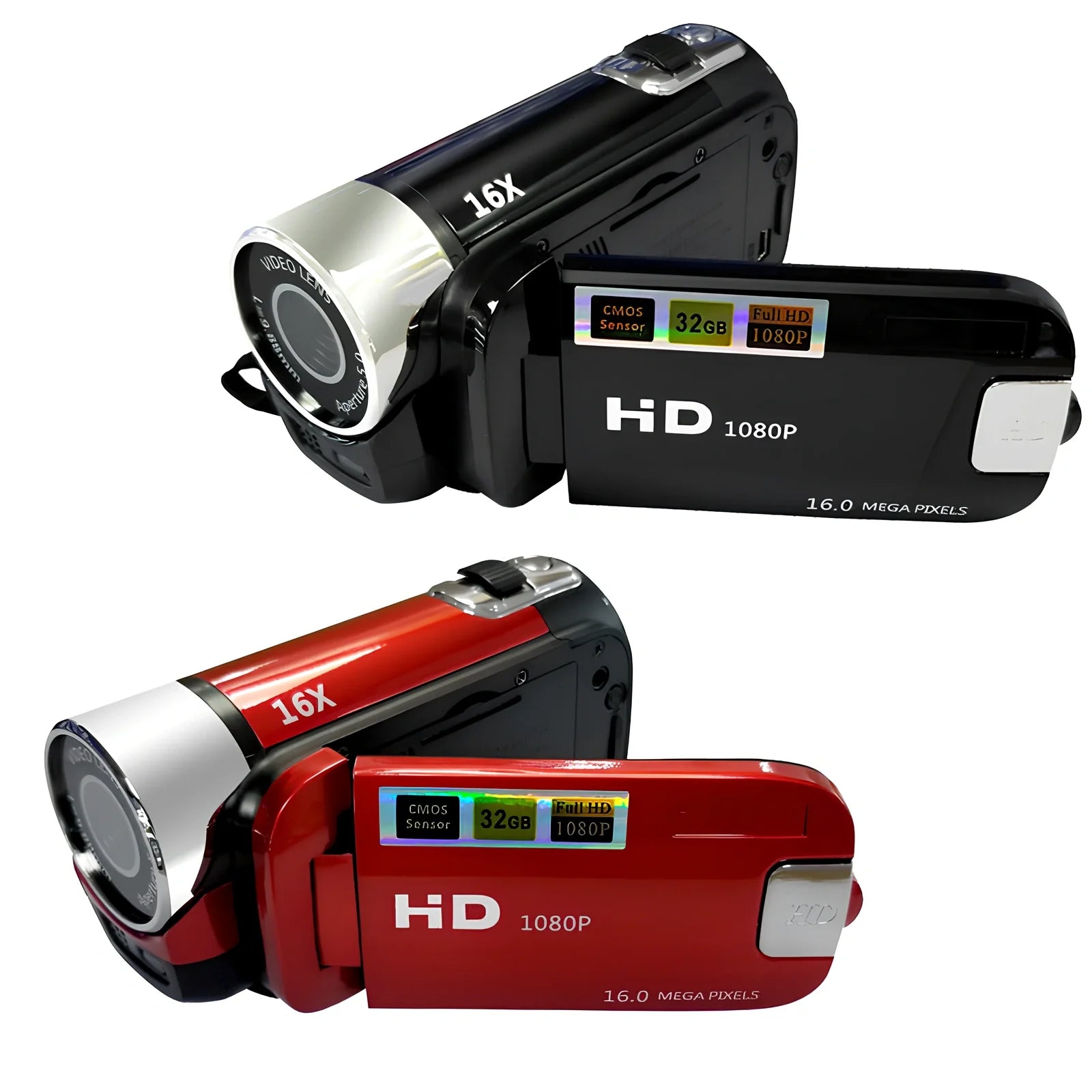 16 million pixel HD digital camera with 2.7-inch LCD screen showing image preview